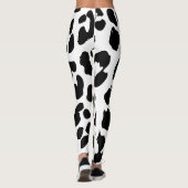 Halloween Koe Print Zwart & Wit Leggings (Achterkant)