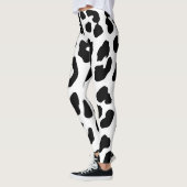 Halloween Koe Print Zwart & Wit Leggings (Links)