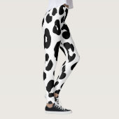 Halloween Koe Print Zwart & Wit Leggings (Rechts)