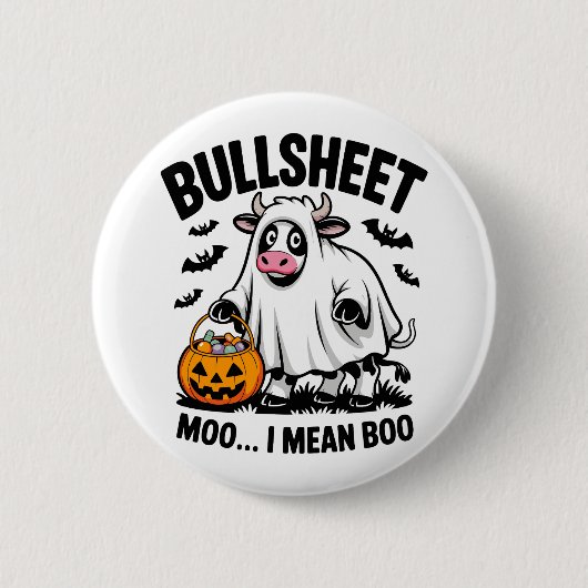 Halloween koe ronde button 5,7 cm (Voorkant)