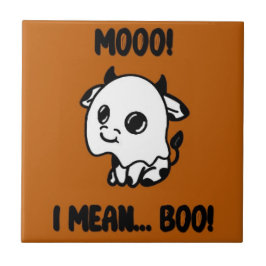 Halloween koe spook tegeltje