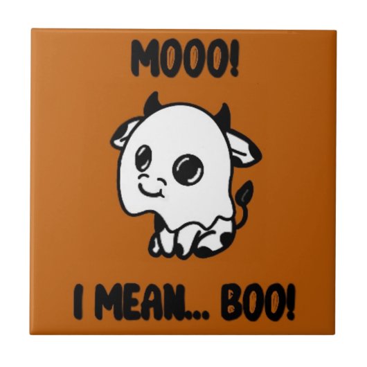 Halloween koe spook tegeltje (Voorkant)
