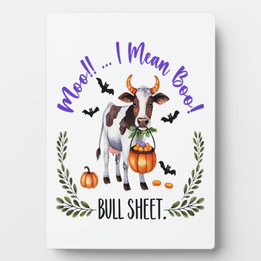 Halloween Koe Stier Laken Fotoplaat (voorkant)