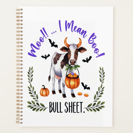 Halloween Koe Stier Laken Planner (Voorkant)