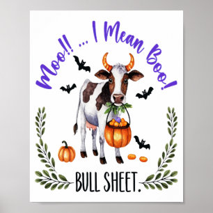 Halloween Koe Stier Laken Poster