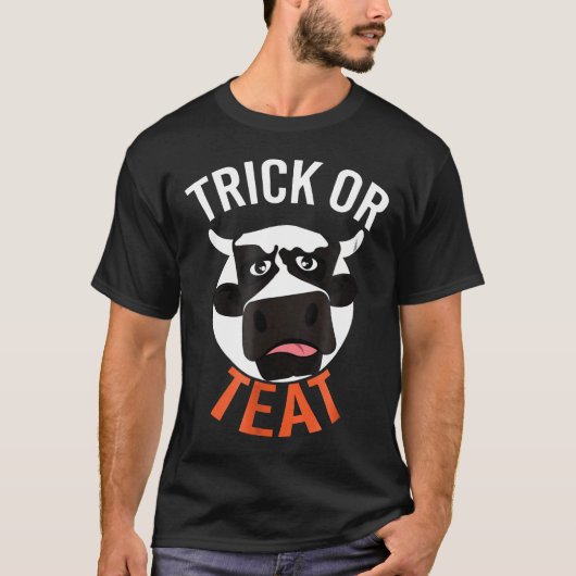 Halloween Koe Trick Or Teat Dier T-shirt (Voorkant)