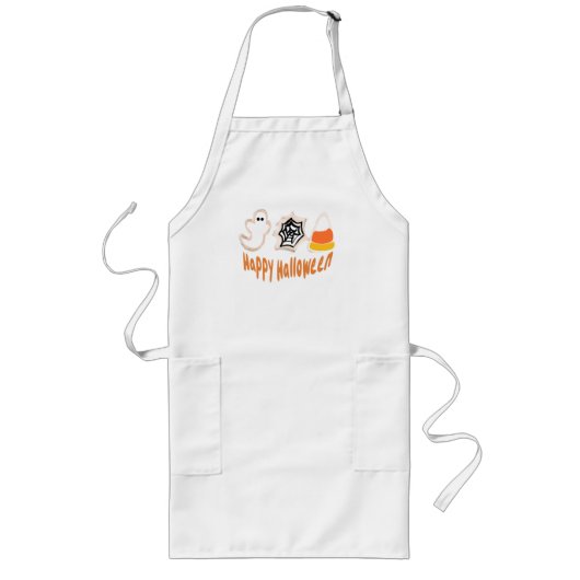 Halloween Koekjes Bakker Bakken Snoep Lang Schort (Voorkant)