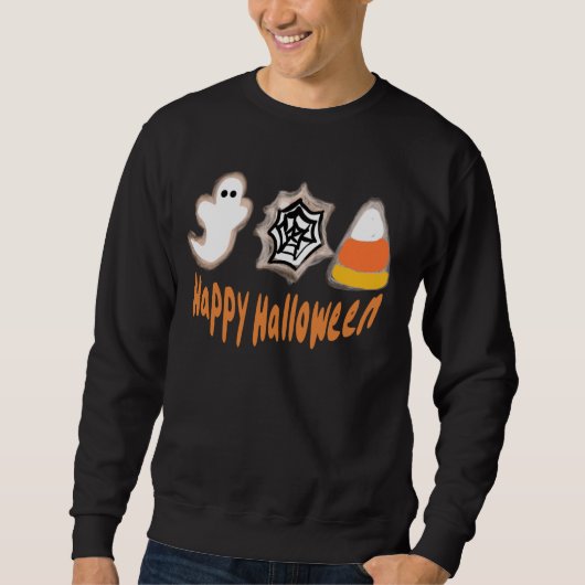 Halloween Koekjes Bakker Bakken Zwarte Sweatshirt (Voorkant)