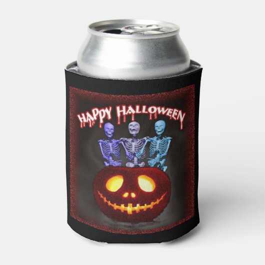 Halloween Koelbox/Skeletten Blikjeskoeler (Blikje Voorkant)