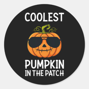 Halloween koelste pompoen in de patch boys Girls Ronde Sticker