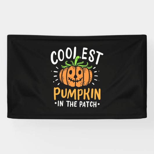 Halloween koelste pompoen in de pleister spandoek (Horizontaal)