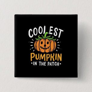 Halloween koelste pompoen in de pleister vierkante button 5,1 cm