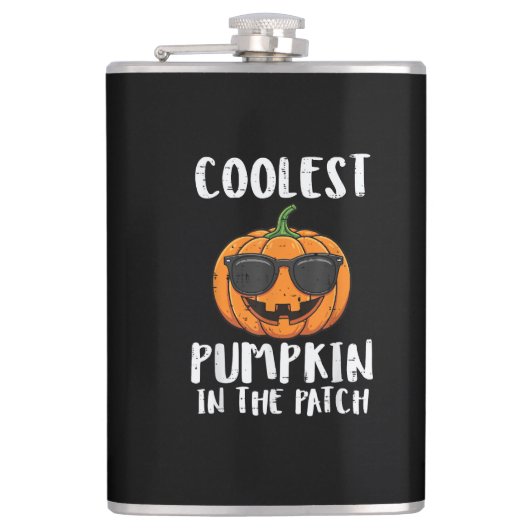 Halloween Koelste Pompoen Patch Kostuum Mannen Jon Heupfles (Voorkant)