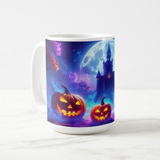 Halloween koffie, cacao- of thee Mok (Voorkant links)