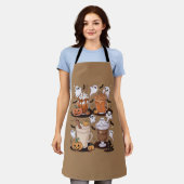 Halloween-koffie Cute Fall Iced Coffee Liefhebber  Schort (Gedragen)