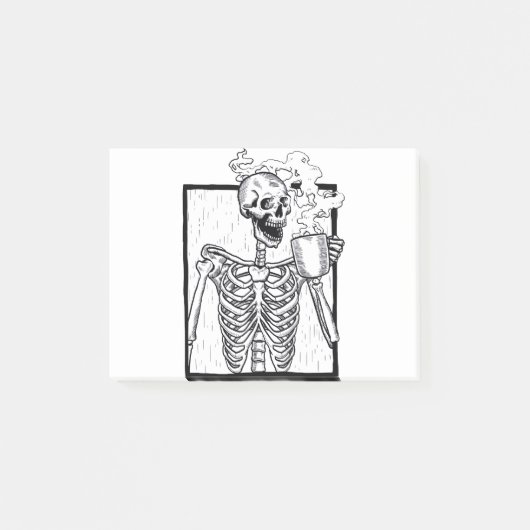 halloween koffie drink skelet post-it® notes (Voorkant)