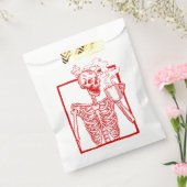Halloween koffie drink skelet rood bedankzakje (Gezegeld)
