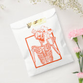 Halloween koffie drink skelet sinaasappel bedankzakje (Gezegeld)