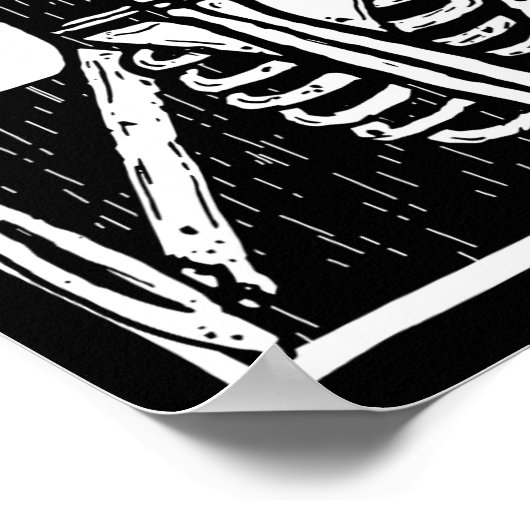 Halloween koffie drink skeletschedel poster (Hoek)