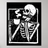 Halloween koffie drink skeletschedel poster (Voorkant)