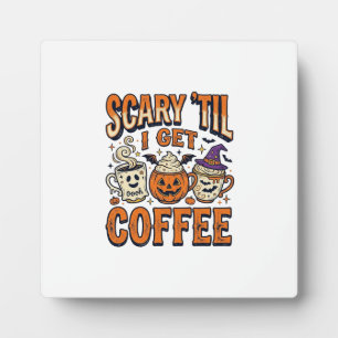 Halloween Koffie Eng tot Koffie Vintage Shirt_ Fotoplaat