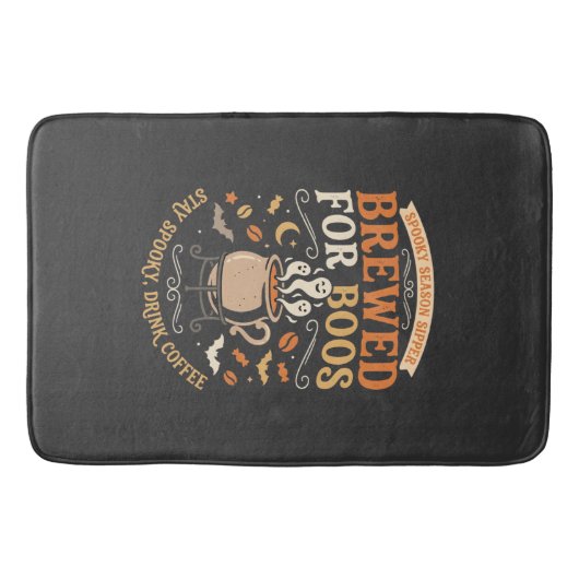 Halloween Koffie Geest Viering Badmat (Voorkant)