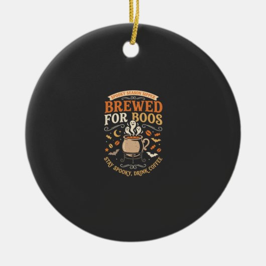 Halloween Koffie Geest Viering Keramisch Ornament (Voorkant)