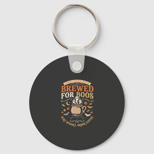 Halloween Koffie Geest Viering Sleutelhanger (Voorkant)
