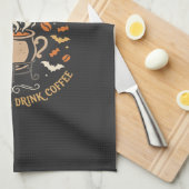 Halloween Koffie Geest Viering Theedoek (Quarter Fold)