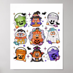 Halloween Koffie Grappig Halloween Seizoen Spooky Poster