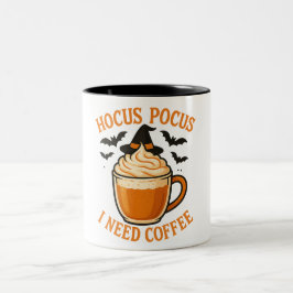 Halloween koffie illustratie tweekleurige koffiemok