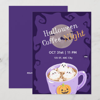 Halloween Koffie Nacht Feest Uitnodiging