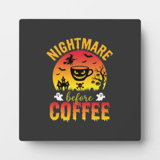 Halloween Koffie Nachtmerrie Voor Koffie Griezelig Fotoplaat