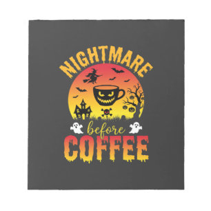 Halloween Koffie Nachtmerrie Voor Koffie Griezelig Notitieblok