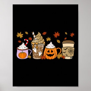 Halloween Koffie Pompoen Latte Kruiden Kostuum Man Poster