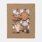 Halloween Koffie Schattigee Herfst Iced Coffee Lov Fleece Deken (Voorkant)