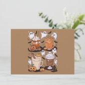 Halloween Koffie Schattigee Herfst Iced Coffee Lov Kaart (Staand voorkant)