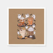 Halloween Koffie Schattigee Herfst Iced Coffee Lov Servet (Voorkant)