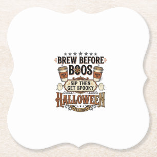 Halloween Koffie Shirt Brouw Voor Boos Vintage De Kartonnen Onderzetters