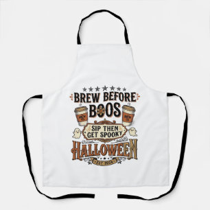 Halloween Koffie Shirt Brouw Voor Boos Vintage De Schort