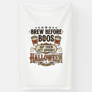 Halloween Koffie Shirt Brouw Voor Boos Vintage De Spandoek