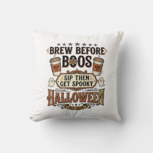 Halloween Koffie Shirt Brouw Voor Boosjes Vintage  Kussen