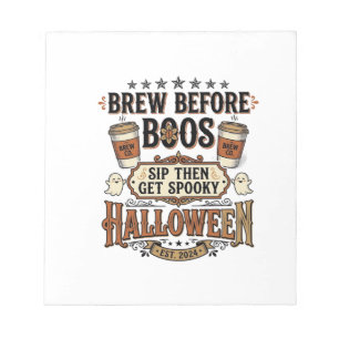 Halloween koffie shirt brouw voor spoken vintage d notitieblok
