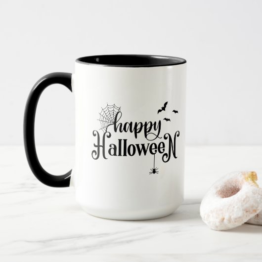 Halloween koffiemok mok (Met donut)