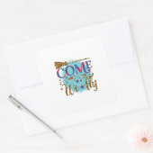Halloween Kom We Fly Vierkante Sticker (Envelop)