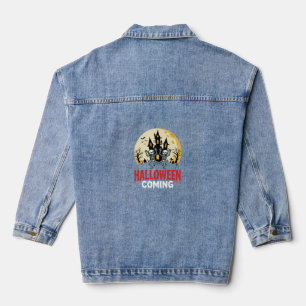 Halloween Komende Dansende Skeletten Geheime Kaste Denim Jacket