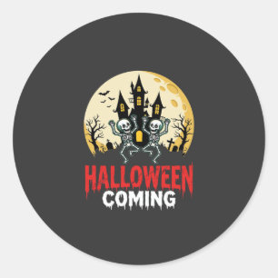 Halloween Komende Dansende Skeletten Geheime Kaste Ronde Sticker