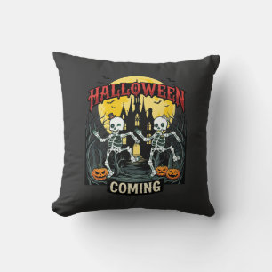 Halloween Komende Dansende Skeletten Kasteel Pompo Kussen