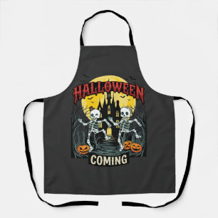 Halloween Komende Dansende Skeletten Kasteel Pompo Schort