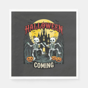 Halloween Komende Dansende Skeletten Kasteel Pompo Servet